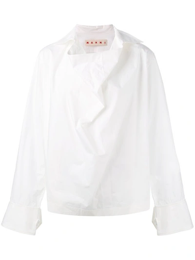 Marni Cowl Neck Blouse In White