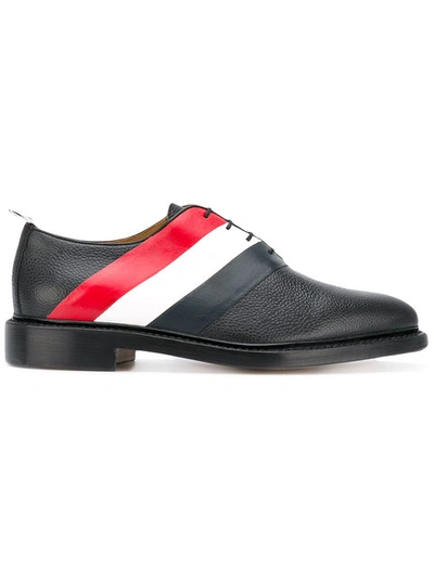 Thom Browne Diagonal Stripe Derby Shoes In Black