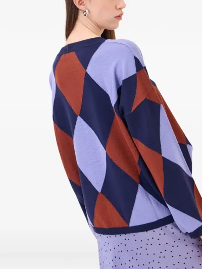 Ottod'ame Geometric-pattern Long-sleeve Sweater In Multi