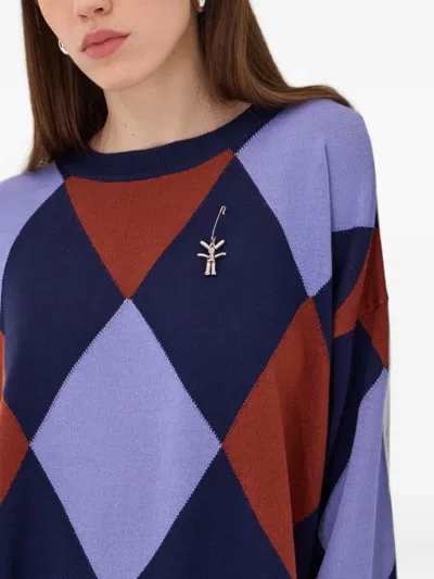Ottod'ame Geometric-pattern Long-sleeve Sweater In Multi