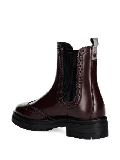 Barbour Brogue-detail Chelsea Boots In Black