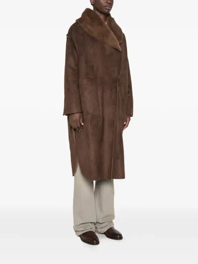 Collection Privèe Faux-shearling Oversized Coat In Multi