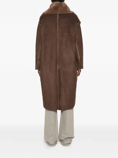 Collection Privèe Faux-shearling Oversized Coat In Multi