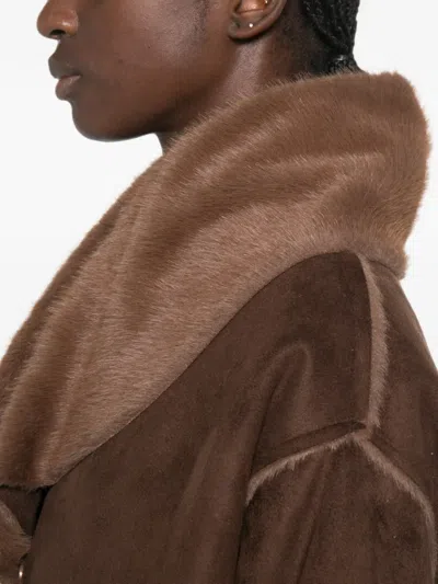 Collection Privèe Faux-shearling Oversized Coat In Multi