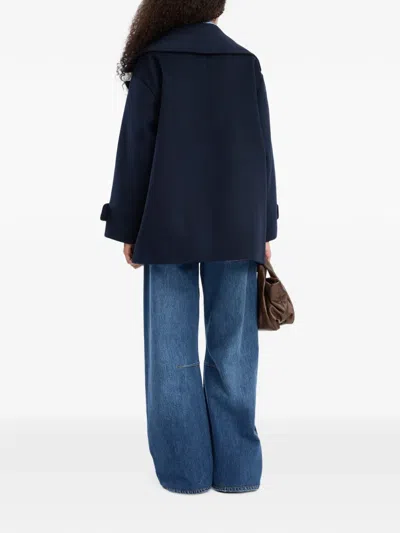 Munthe Double-breasted Button-cuff Coat In Blue