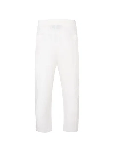 Exit Society Linen Drawstring Trousers In White