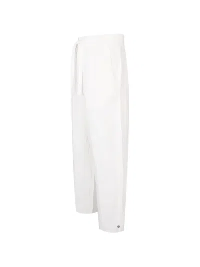 Exit Society Linen Drawstring Trousers In White