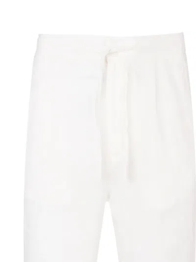 Exit Society Linen Drawstring Trousers In White