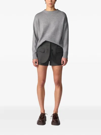 Monse Tailored Jacket-front Shorts In Grey