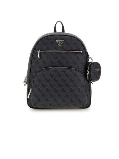 Guess Coal Logo Polyurethane Backpack In Red