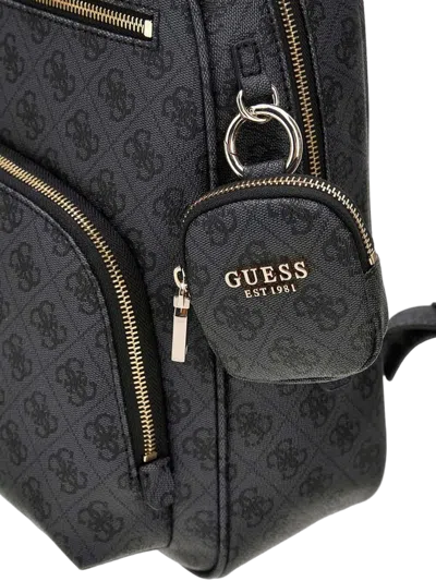 Guess Coal Logo Polyurethane Backpack In Red