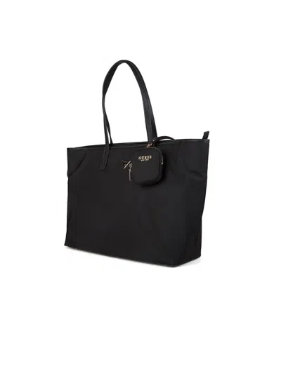 Guess Polyester Tote Bag In Black