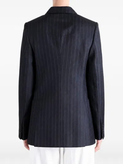 Givenchy Pinstripe Double-breasted Wool Blazer In Navy