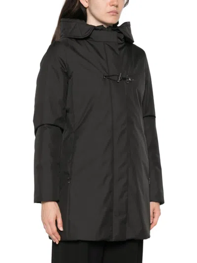 Fay Padded Parka Coat In Black