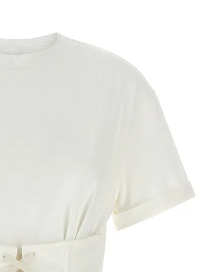 Alexander Mcqueen Mcqueen Cotton Jersey Corset T-shirt In White