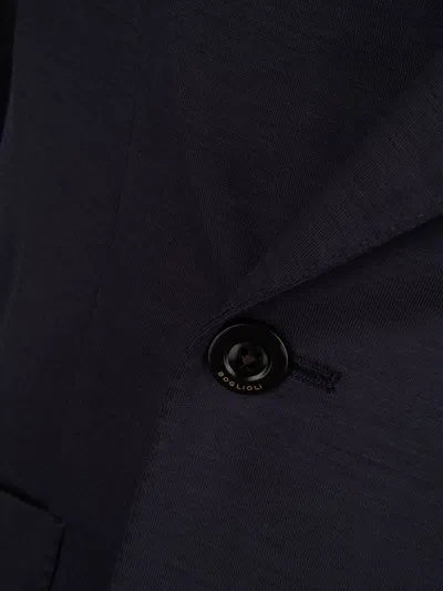 Boglioli Double-breasted Wool Blazer In Black