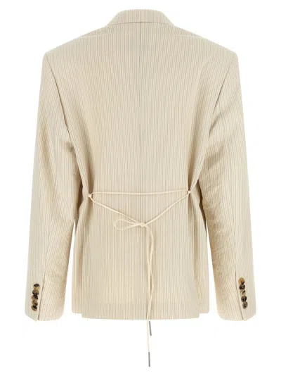 Dries Van Noten Pinstriped Double-breasted Blazer In Multi