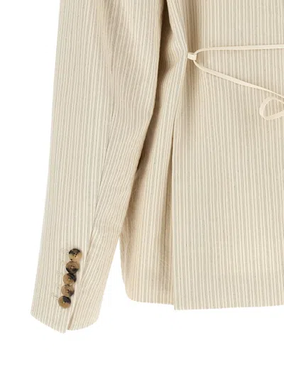 Dries Van Noten Pinstriped Double-breasted Blazer In Multi