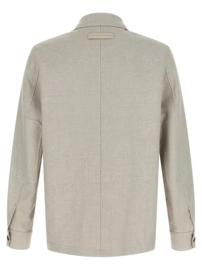 Zegna Crossover Overshirt In Beige