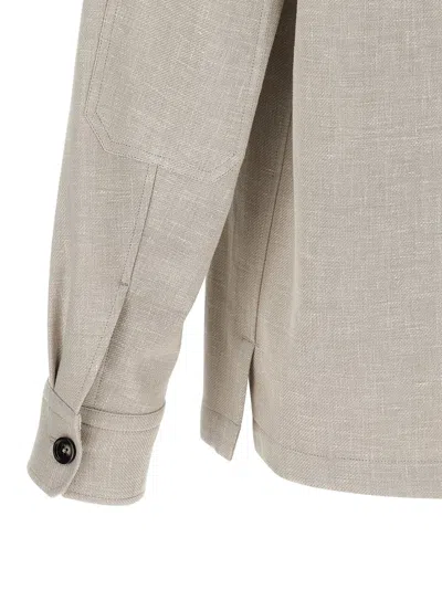 Zegna Crossover Overshirt In Beige