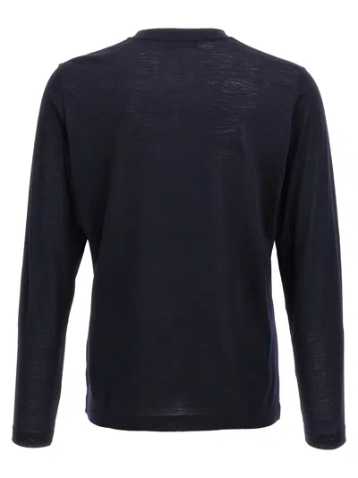 Zanone Virgin Wool T-shirt In Navy