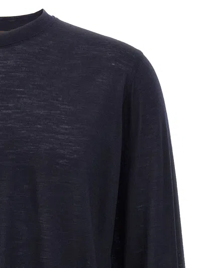 Zanone Virgin Wool T-shirt In Navy