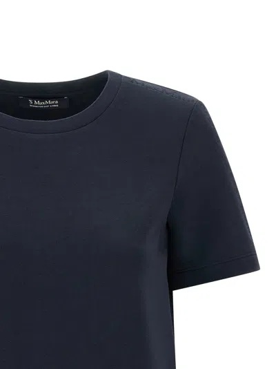 Max Mara Cotton And Modal Jersey T-shirt In Blue