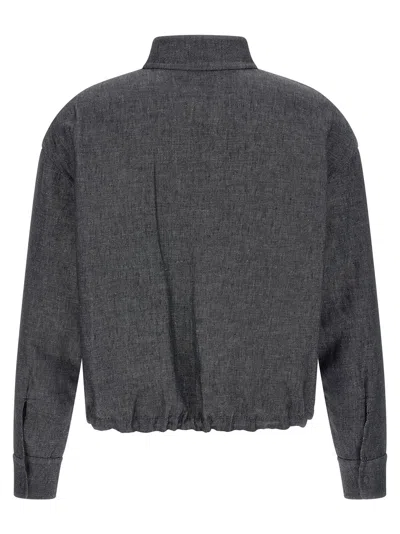 Fendi Reversible Wool Blouson In Gray