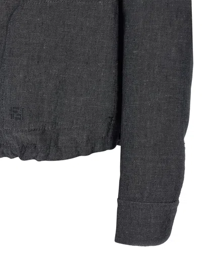 Fendi Reversible Wool Blouson In Gray