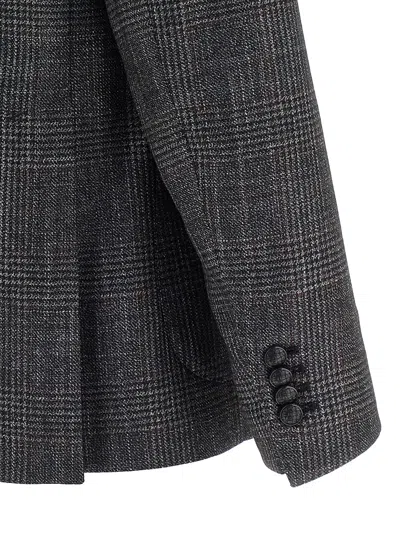 Tagliatore Check-patterned Virgin Wool Blend Blazer In Multi