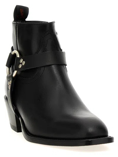 Sonora Dulce Belt Ankle Boots In Black