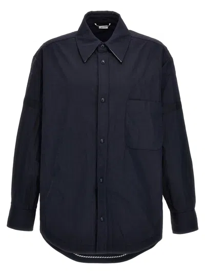 Thom Browne Button-up Overshirt Checkered Pattern In Blue