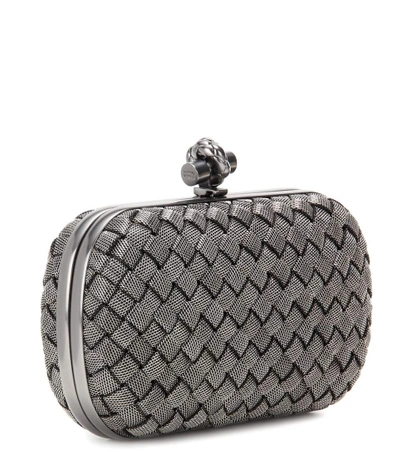 Shop Bottega Veneta Knot Box Clutch In Grey