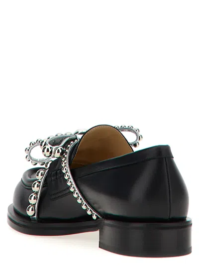 Mach&mach Mach & Mach 'crystal Studs' Loafers In Black