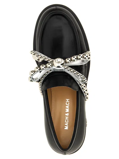 Mach&mach Mach & Mach 'crystal Studs' Loafers In Black