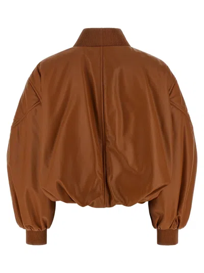 Givenchy Lamb Nappa Leather Bomber Jacket In Brown