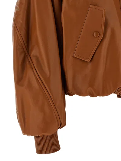 Givenchy Lamb Nappa Leather Bomber Jacket In Brown