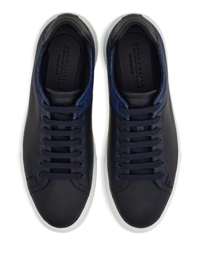 Ferragamo Monogram Low-top Leather Sneaker In Multi