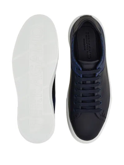 Ferragamo Monogram Low-top Leather Sneaker In Multi