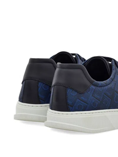 Ferragamo Monogram Low-top Leather Sneaker In Multi