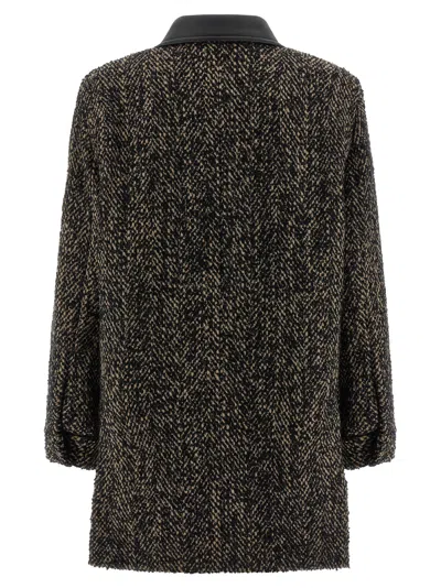 Max Mara Saharan Wool Tweed Jacket In Black