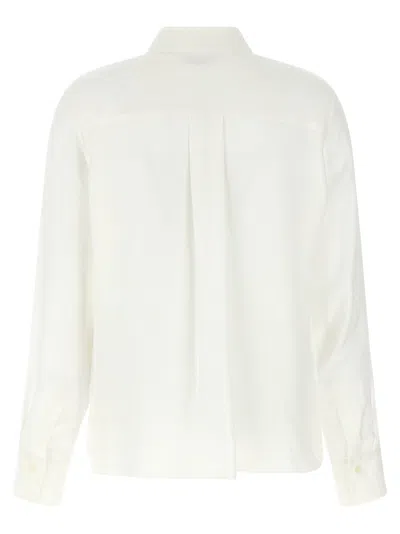 Ferragamo Blouse Logo Print Long Sleeves In Neutral