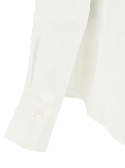 Ferragamo Blouse Logo Print Long Sleeves In Neutral