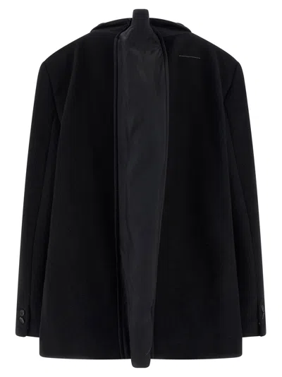Mm6 Maison Margiela Wool With Back Panel Design Blazer In Black