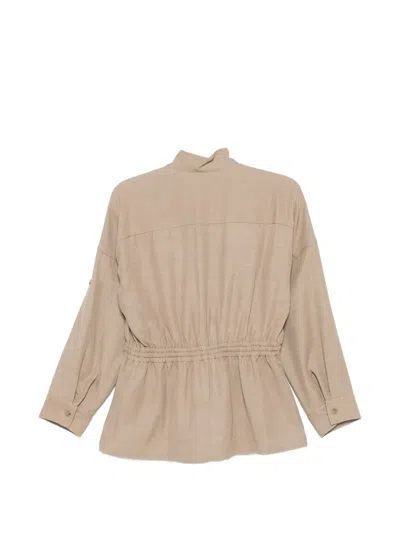 Fay Cotton Overshirt In Neutral