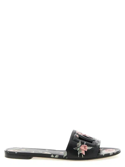 Dolce & Gabbana Vintage-inspired Casual Slide Sandals In Black