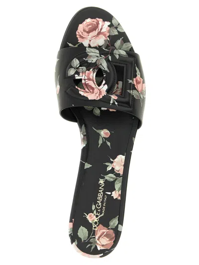 Dolce & Gabbana Vintage-inspired Casual Slide Sandals In Black