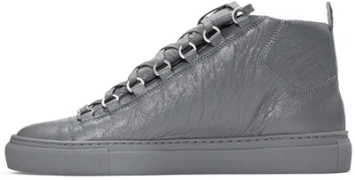 Shop Balenciaga Grey Arena High-top Sneakers