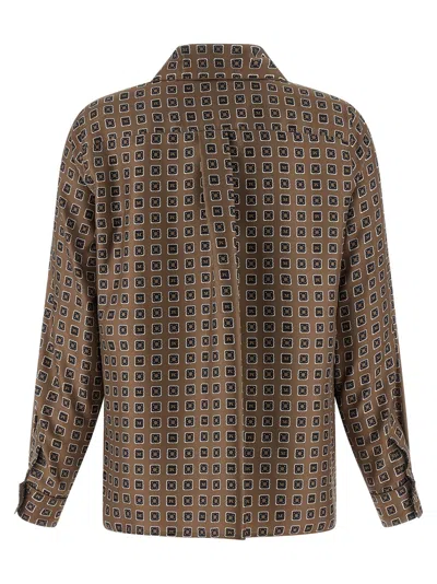 Max Mara Archive Print Silk Blouse In Brown