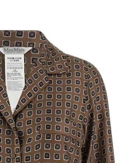 Max Mara Archive Print Silk Blouse In Brown